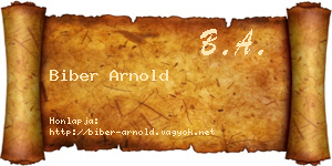 Biber Arnold névjegykártya