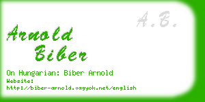 arnold biber business card